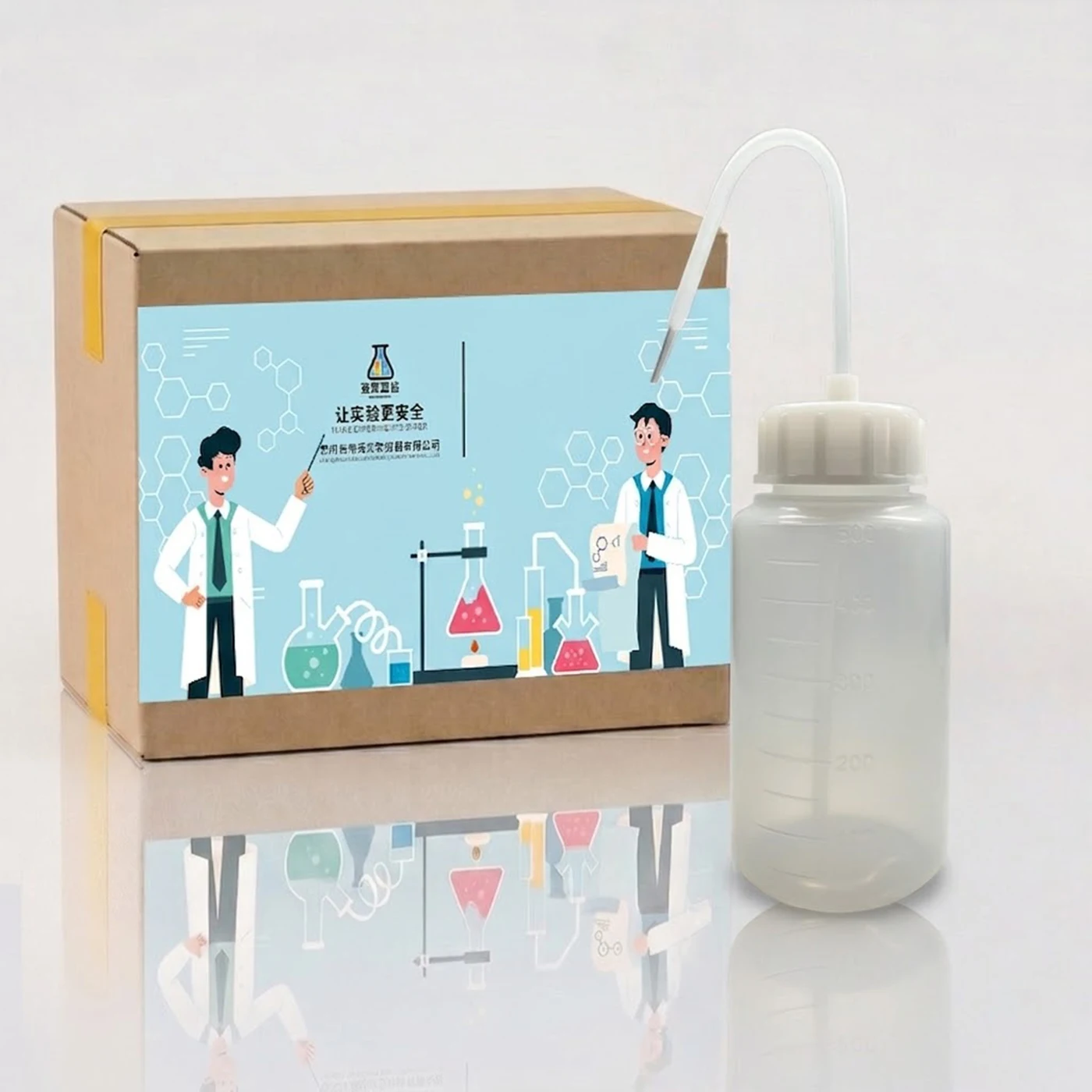 1 szt. 150ml 250ml 500ml 1000ml Plastikowa butelka do mycia z zakrzywionym dzióbkiem, butelka do płukania, czerwono-biała, z podziałką. — zdjęcie produktu 3