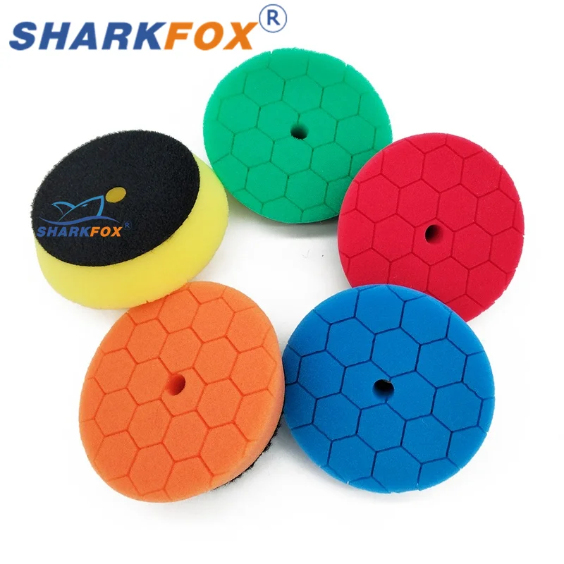 Sharkfox 5Pcs/Lot 3inches/80mmCar Polishing Pad Kit Set Self-Adhesive Buffing Waxing Sponge Wool Wheel Polishing Pad For Drill
