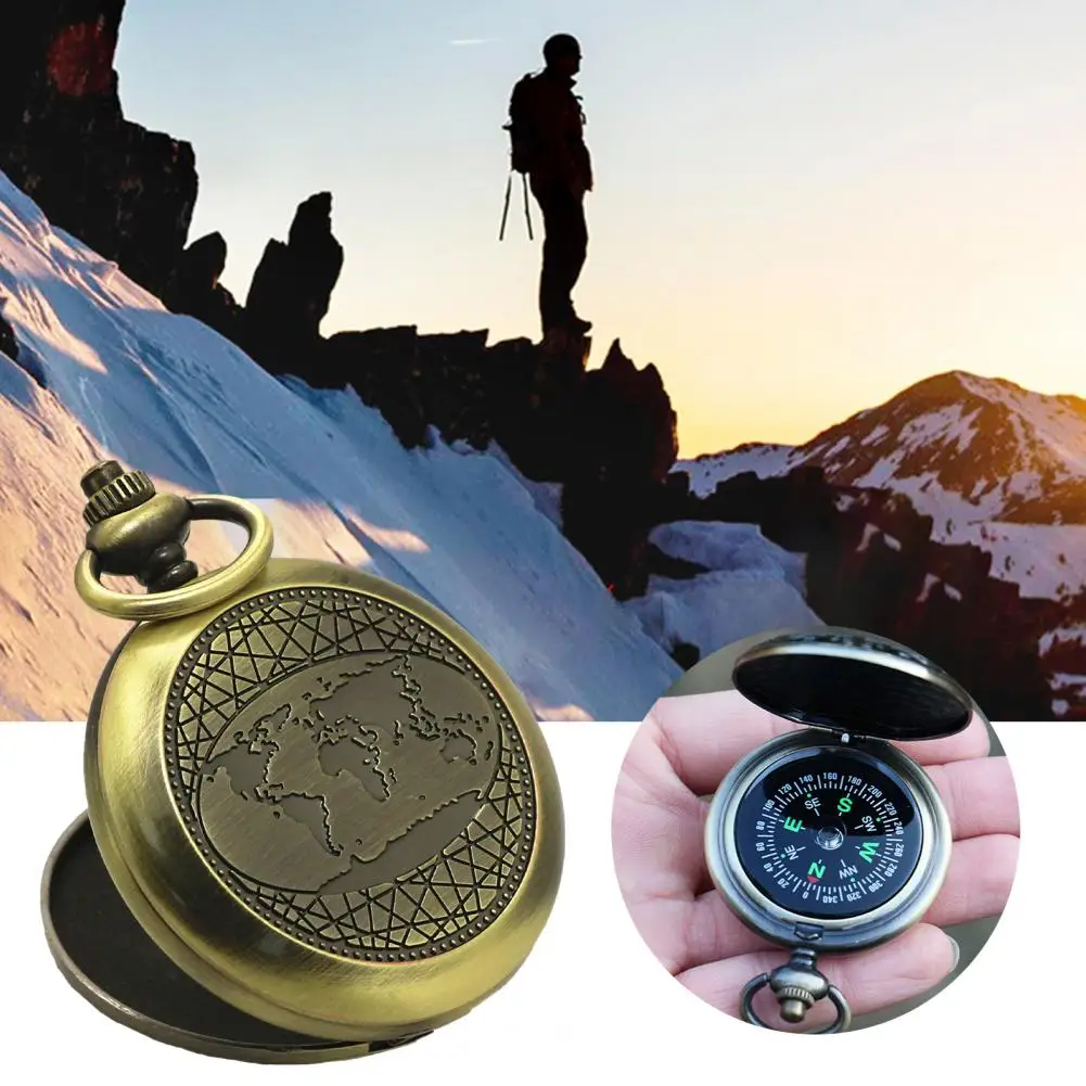 

Camping Survival Compass Waterproof High Sensitivity Accurate Positioning Easy To Read Portable Retro Metal Navigation Compass