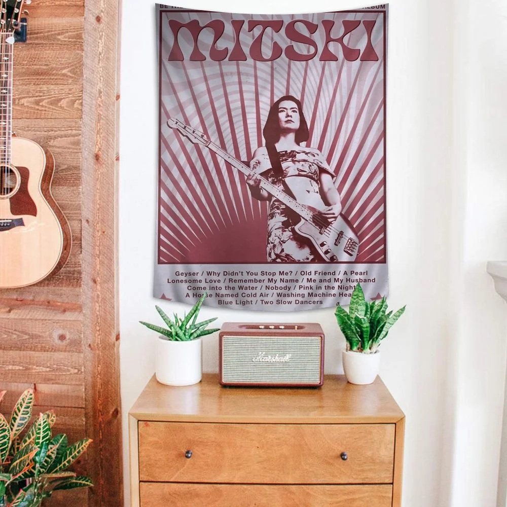 Singer M-Mitski  Colorful Tapestry Wall Hanging Hanging Tarot Hippie Wall Rugs Dorm Wall Art Decor