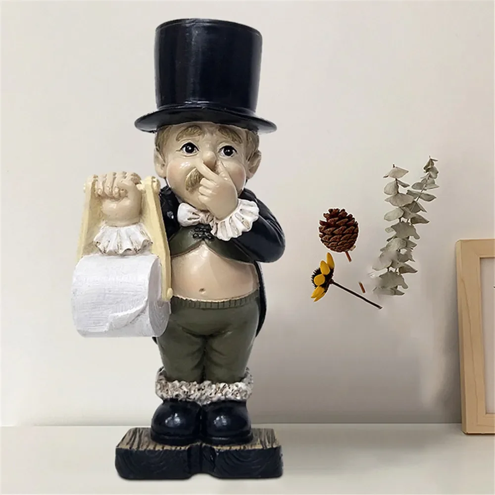 Toilet Butler with Roll Paper Holder Resin Ornament for Bathroom Super Cute CLH@8 Ecoco Toilet roll holder Toilet paper bulk