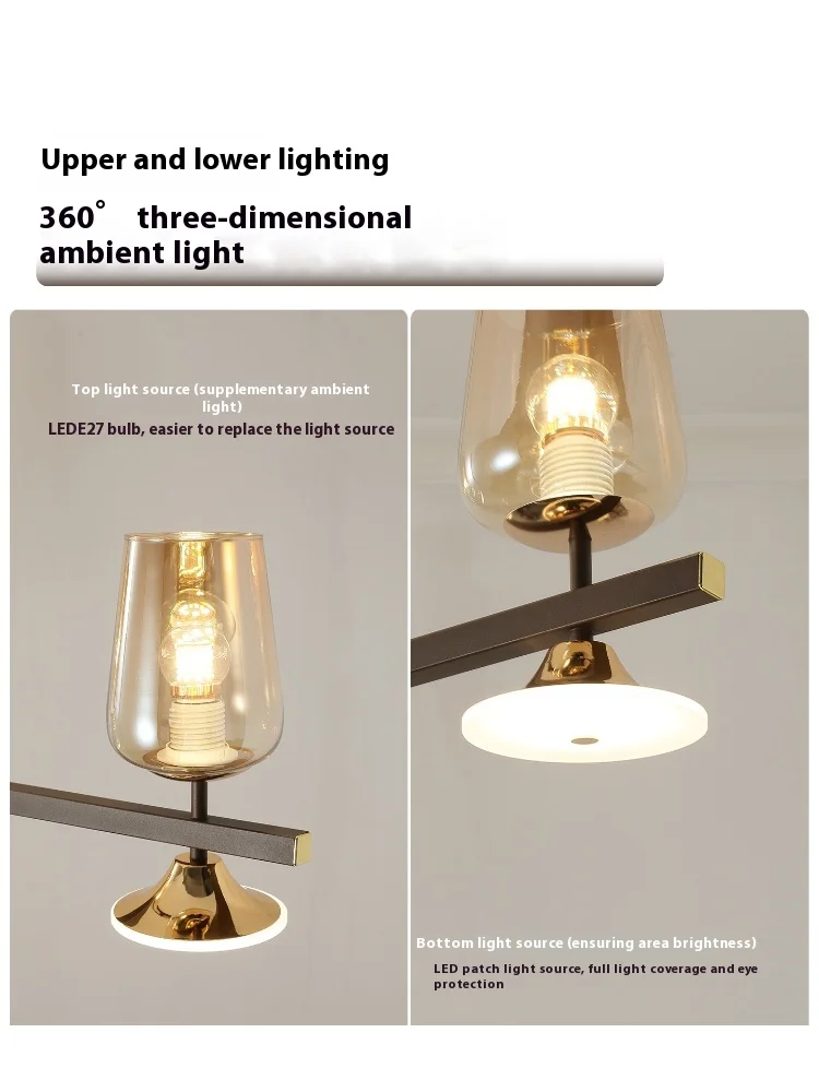 

New designer restaurant home kitchen dedicated straight strip lighting pendant lamp Italian minimalist island lighting fixture