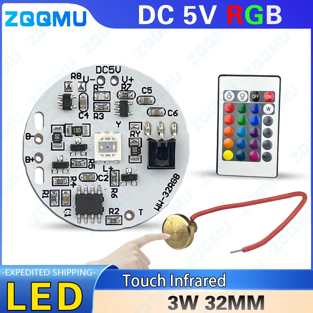 Low Voltage DC 5V color RGB Light Panel Round LED Light Source Compatible With Charging/Touch Switch Remote Control/3.7V Battery