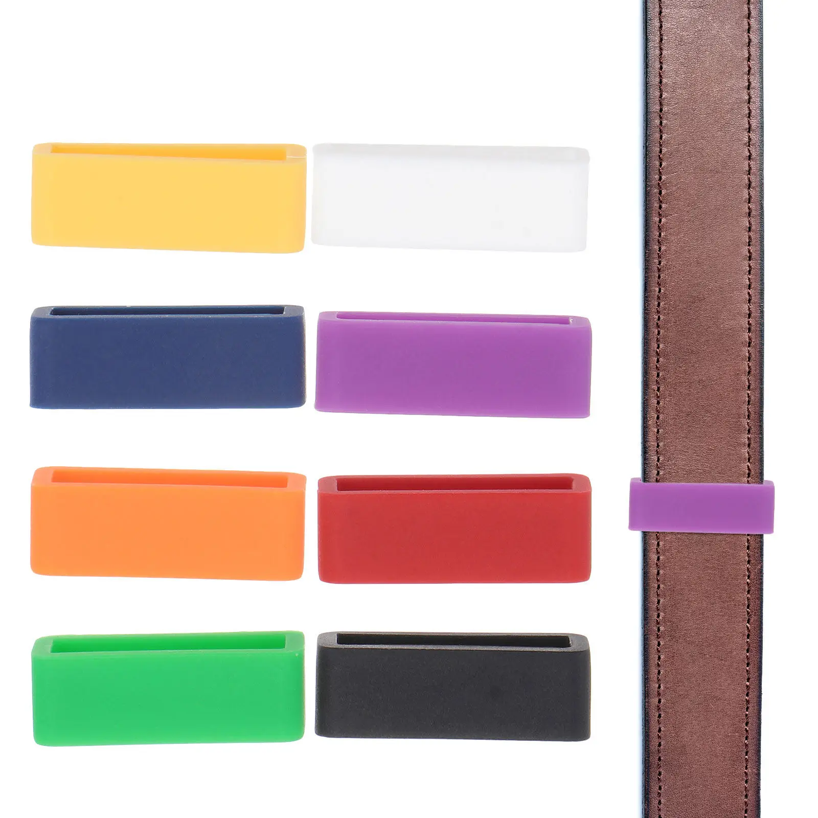 Silicone Watch Band Strap Loops 8 Pack 16mm Replacement Buckle Rings Anti Slip Secure Fit Multicolor