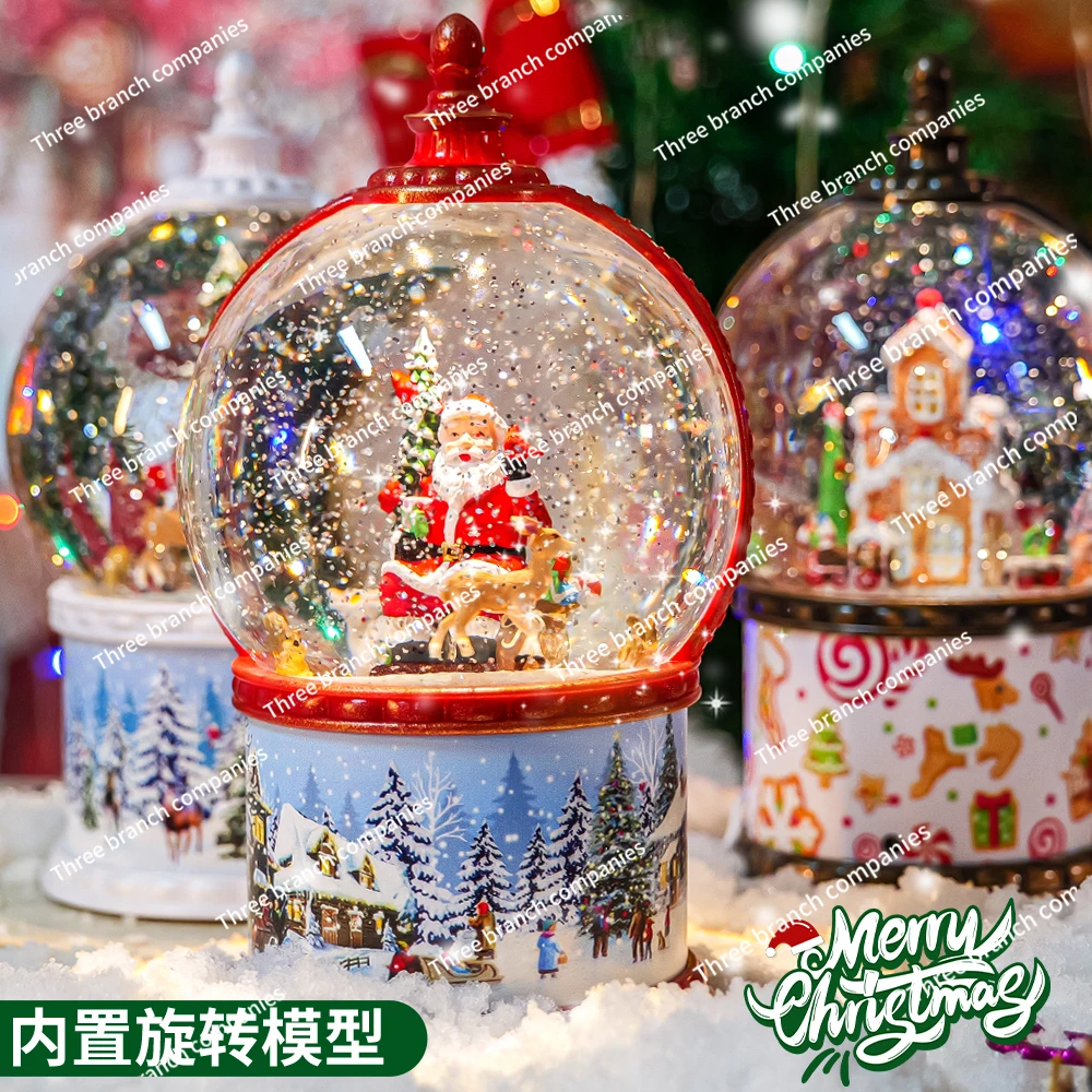 

Рождественский хрустальный шар можно вращать, снежинка, дерево, снеговик, музыкальная шкатулка, карусель, подарок на день рождения для детей