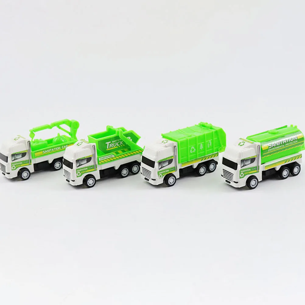 

4pcs Mini Garbage Toy For Boy Truck Models Kids Toys Trash Infant Garbage Truck Toy Vehicles Miniature Gifts