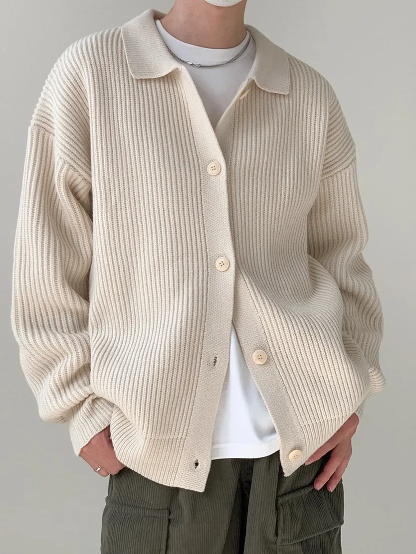 

Мужской вязаный свитер-кардиган свободного кроя в стиле casual, для осени и зимы, нейтральный, длинный, с открытыми рукавами...