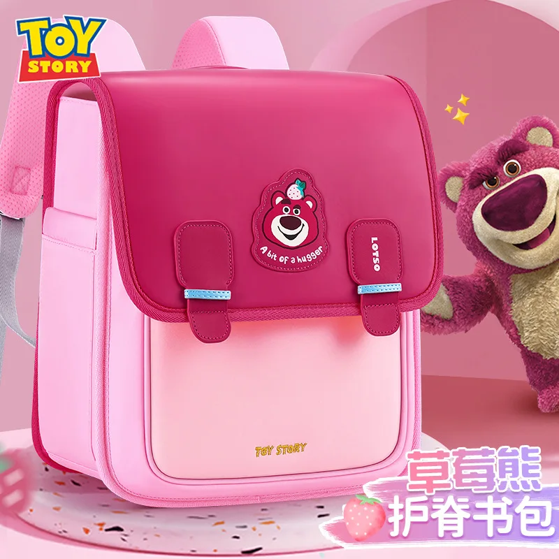 2023 Disney Lotso School Bags For Girls Grade 1-3 New Toy Story Primary Student Shoulder Orthopedic Backpack Kids Gifts Mochila