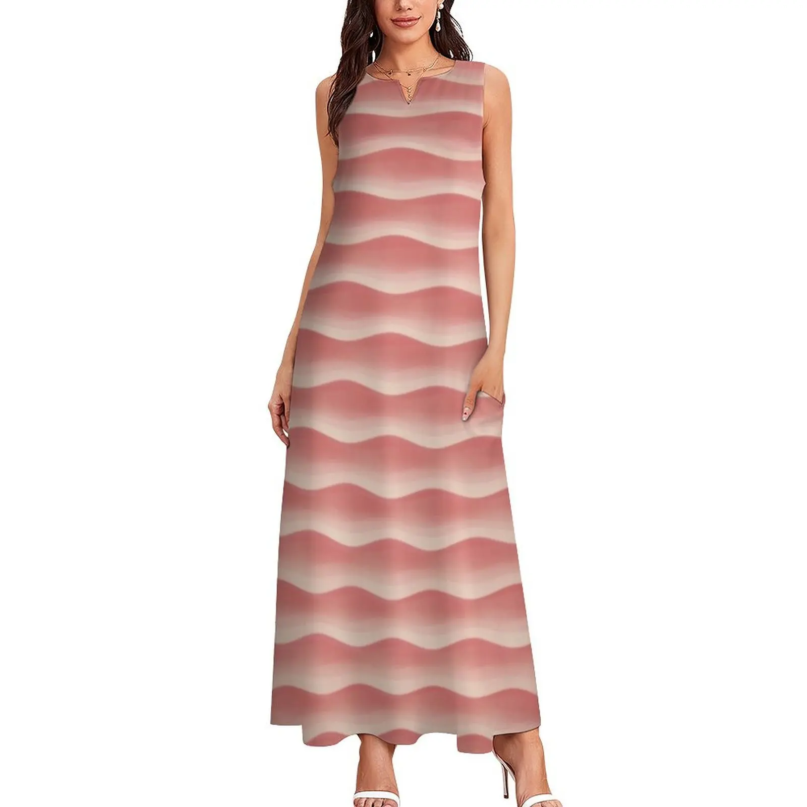 Wave Rows Misty Salmon Long Dress dress party night women clothing 2024 new arrivals Dresses for wedding party women clothes