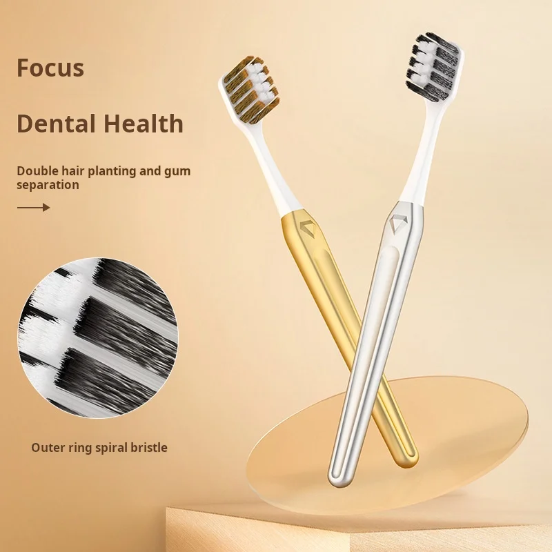 Luxury Toothbrush Gold Silver Tooth Brush Adult Dental Brushes Middle Hard Bristles Elegance Shining Toothbrushes