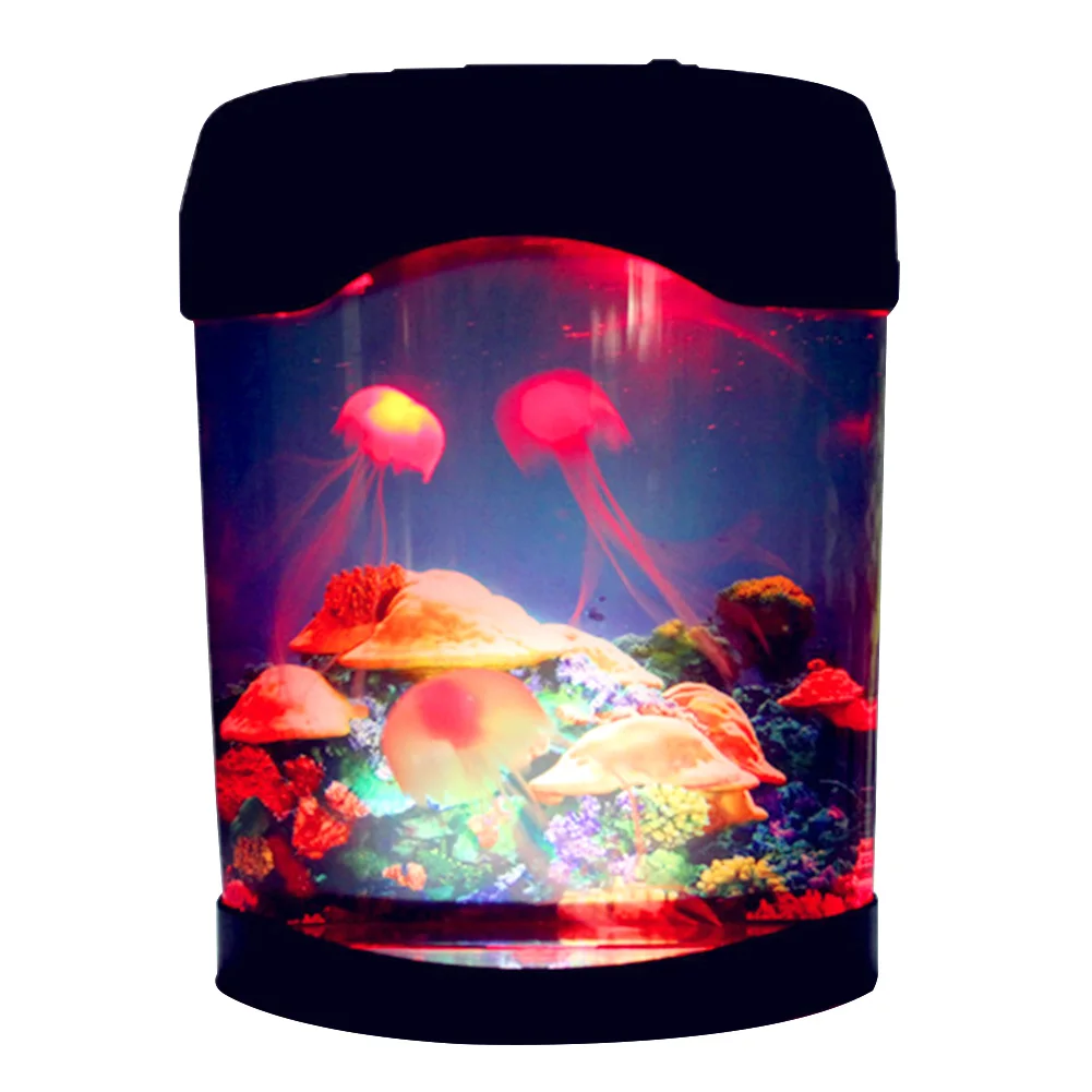 Fish Tank Restaurants Home Decor Artificial Jellyfish Lamp Mood Mini Aquarium LED Lighting Color Changing Hotel Electric Bedroom