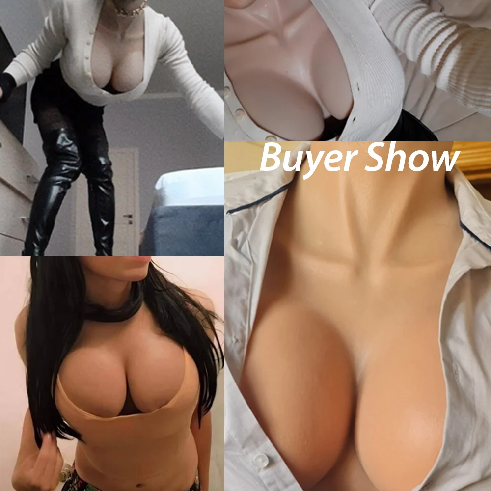 Tgirl Realistic Silicone Tits Fake Breast Forms False Boobs H Cup for Crossdresser Shemale Transgenders Transvestite Breastplate