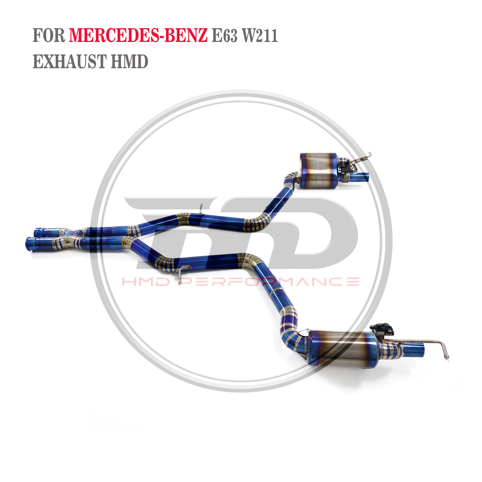 HMD Titanium Exhaust System Performance Catback for Mercedes Benz AMG E63 W211 2003-2008 Muffler With Valve