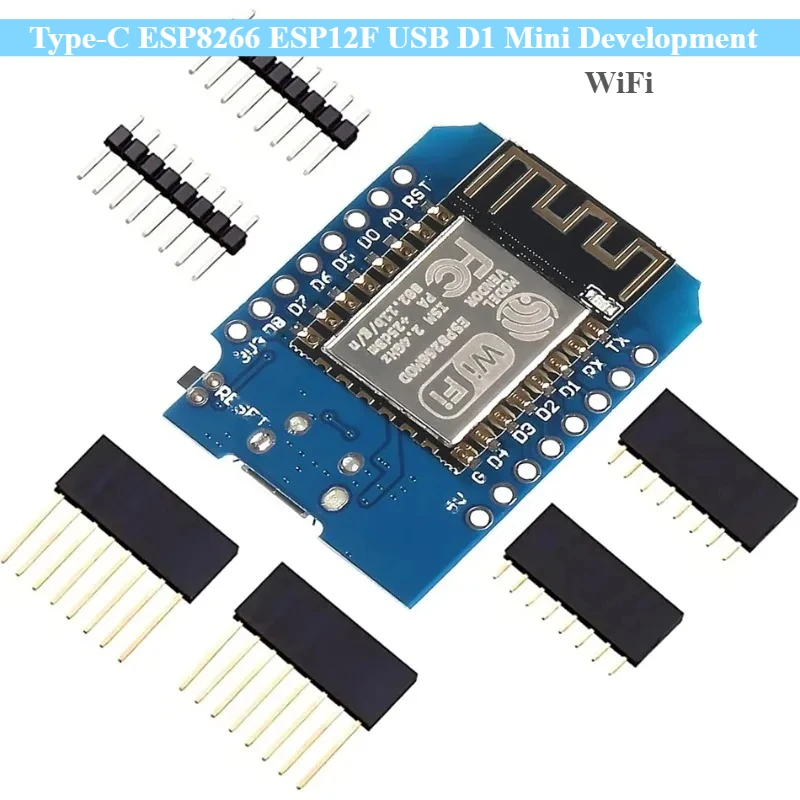 Type-C ESP8266 ESP12F USB D1 لوحة تطوير صغيرة ESP8266 منفذ تسلسلي لاسلكي WIFI تطوير إنترنت الأشياء لوحة تركيبية Mcu مع دبابيس