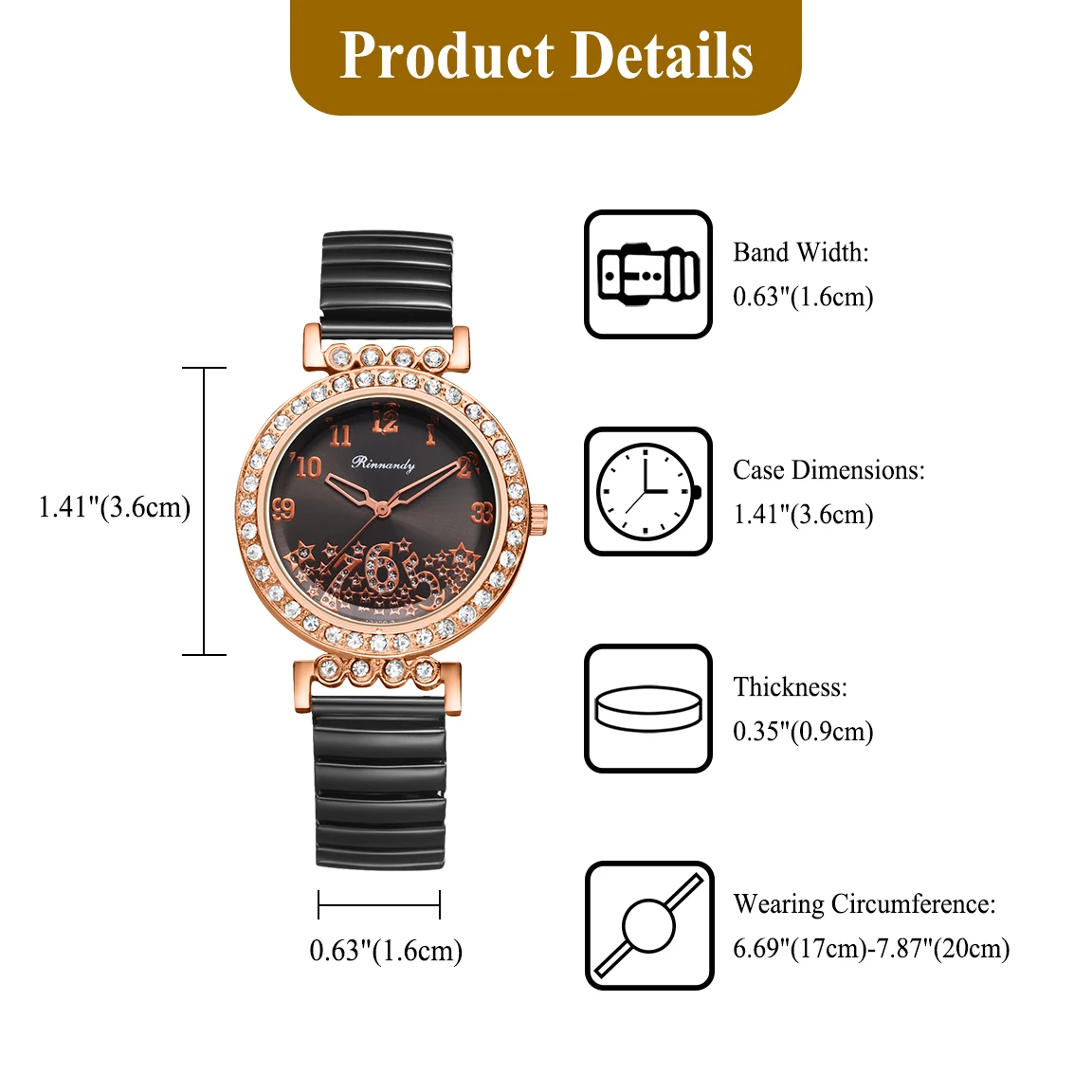 LANCARDO Elastic Bracelet Diamond Watch Women's Digital Scale Hard Steel Bracelet Waterproof Analog Quartz Fashion Women's Watch