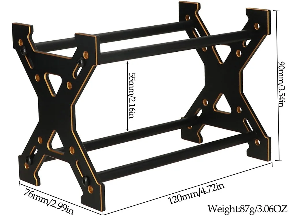 Metal RC Cars Tires Storage Rack Wheels Shelf For 1/24 1/18 Axial SCX24 TRX4M Fcx24 Scale Remote Control Toys Gold Parts