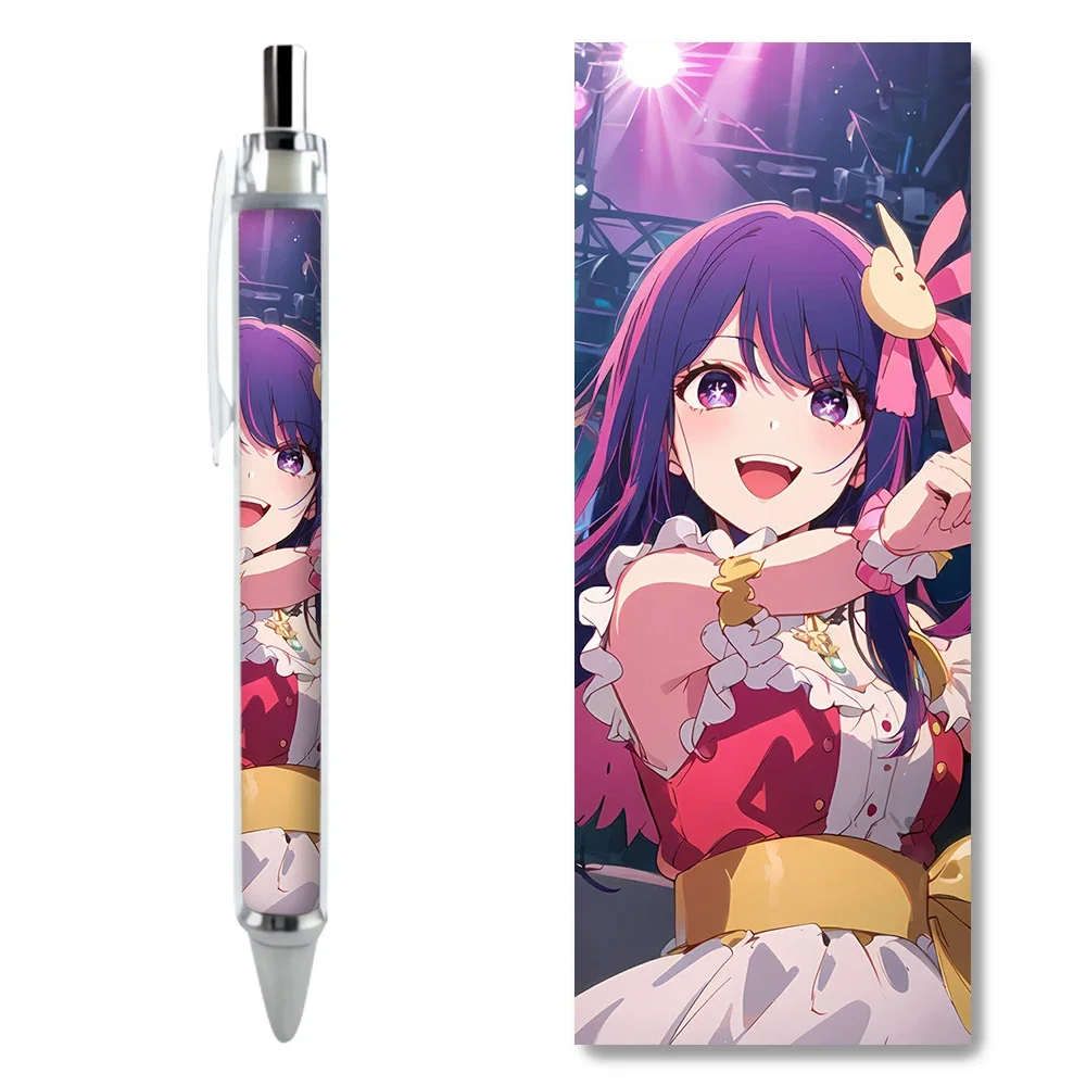 2/4PCS Purple Hair Smiling Hoshino Ai Gel Pens Attractive Stationery Items Adorable Exclusive Designed Supplies Limited Edition