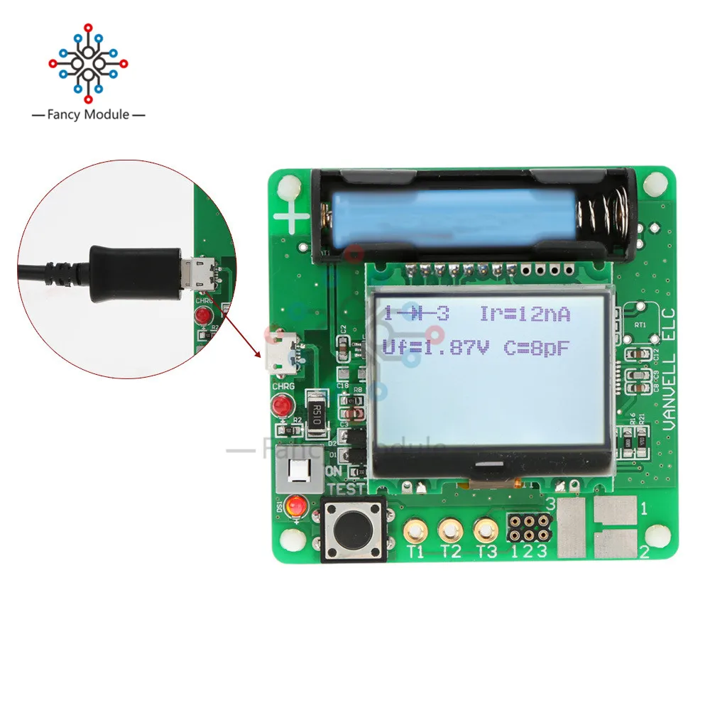 MG328 Transistor Tester ESR Meter Inductor-capacitor Meter ESR DIY MG328 Multifunction With Test Line