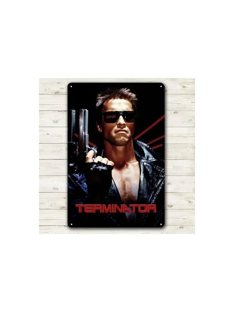 Terminator – panneau en étain, affiche de film de Style Vintage, annonce Home cinéma Schwarzenegger