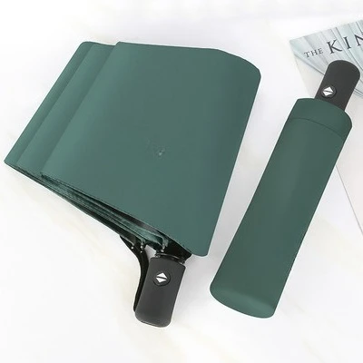 promotional sunscreen sunscreen tri-fold rainproof sun double semi-automatic control folding bicycle car UV umbrella belt logo