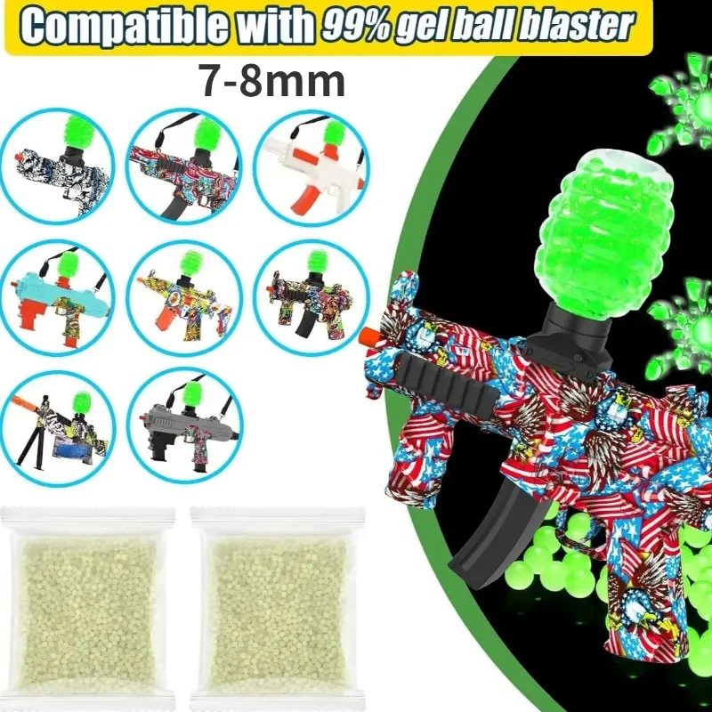 

8K Luminous Gel Water Ball Beads Refill Ammo Glow in The Dark Water Gel Bullet for Blaster Non-Toxic Game Toy Splatter Ball Gun