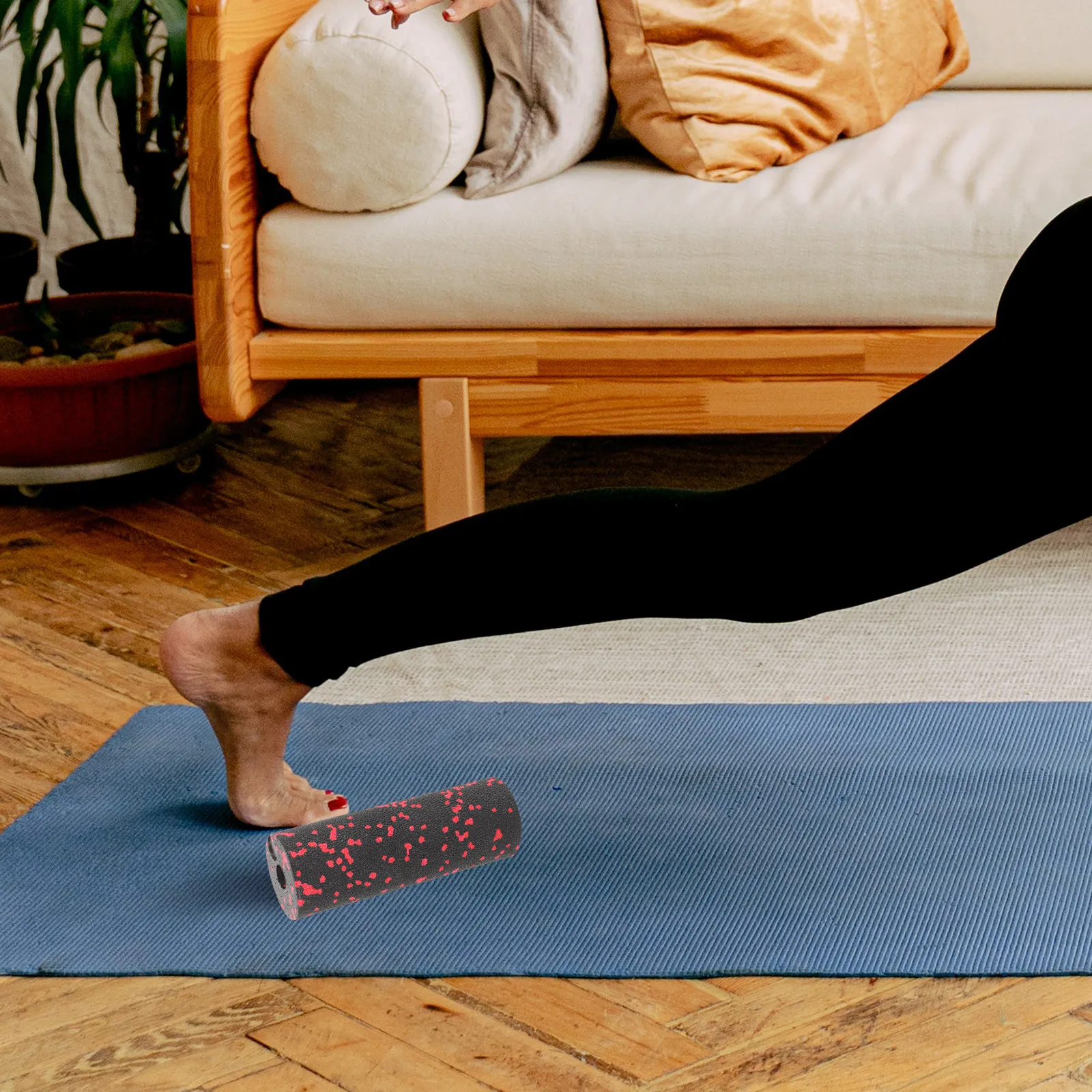 Column Foam Roller High-Density Non-Slip Grooved Design for Balance Strengthening Flexibility Massage Portable Travel