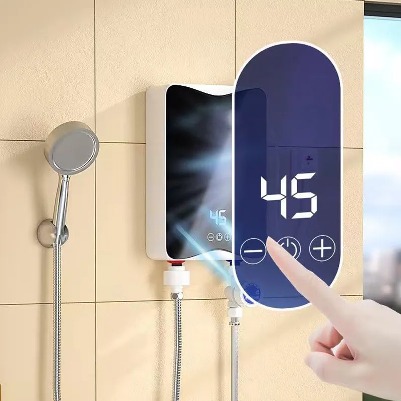 Instant Electric Water Heater, Variable Frequency Thermostatic Quick Heating Mini Bath Heater for Home & Rental House