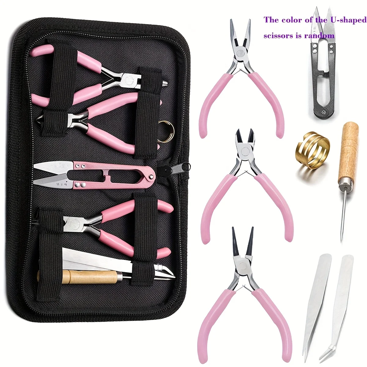 8-piece Jewelry Making Tool Set, Zinc Iron Alloy, Non-serrated Wire Cutter, Suitable for Beginners and Enthusiasts