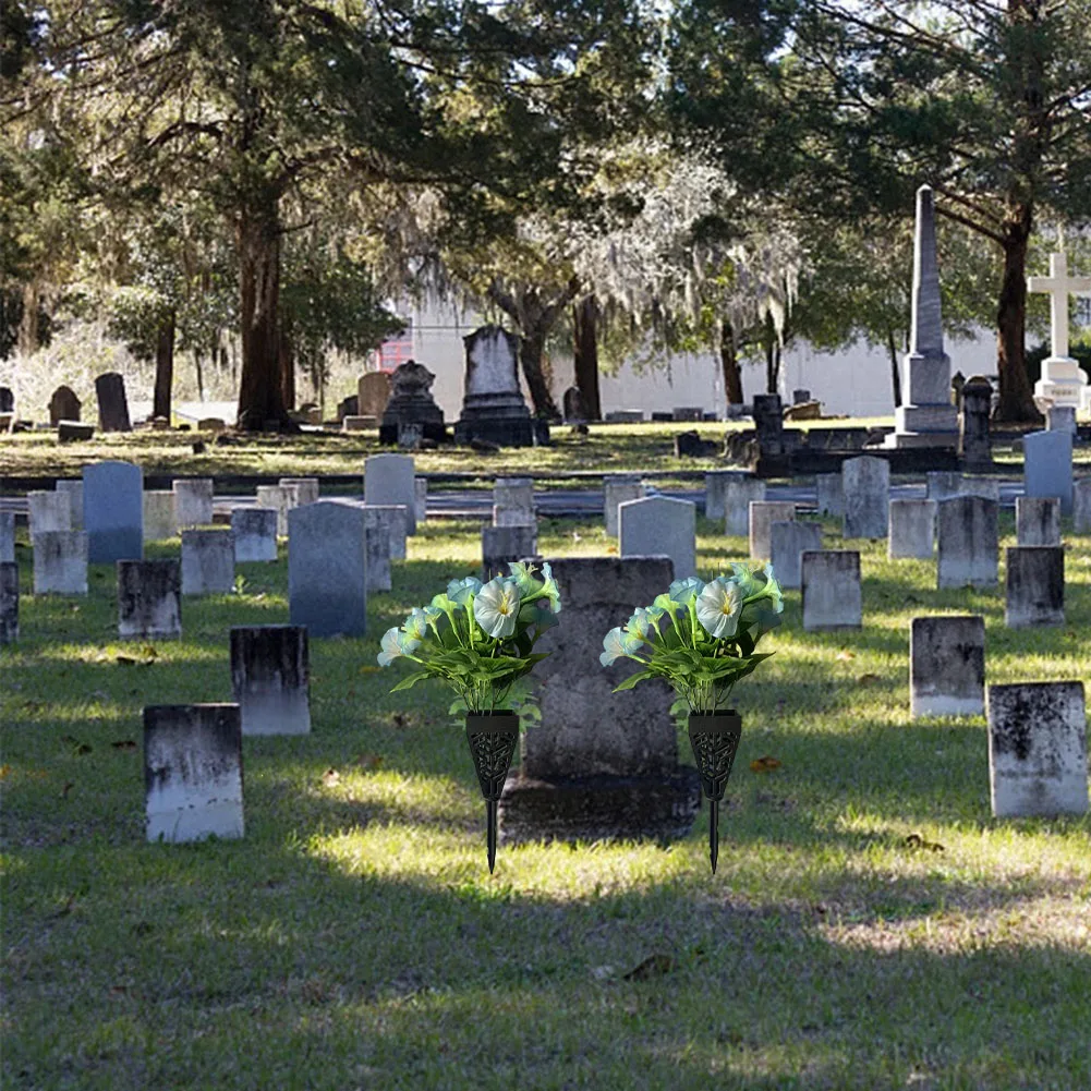 Cemetery Decor Basket Tortillero Garden Spike Vase Cemetery Vase Holder Drainage Hole Design Secure Ground Insertion