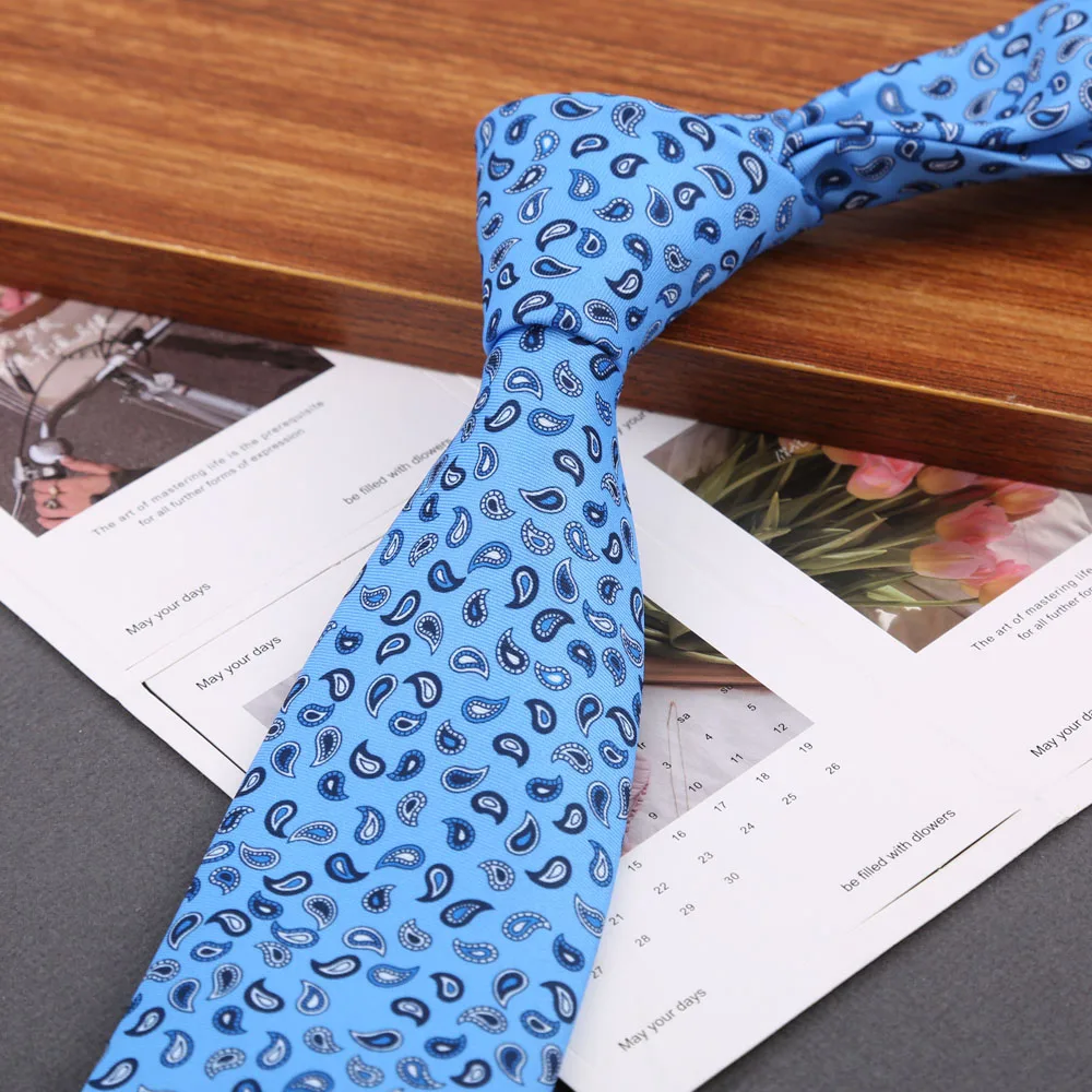 Klassische Krawatte für Herren, Seidenimitat, hochwertige Krawatten, weich, neuartig, gepunktet, mit Blumenmuster, Business- und Hochzeitsaccessoires, Geschenk – Detail 8