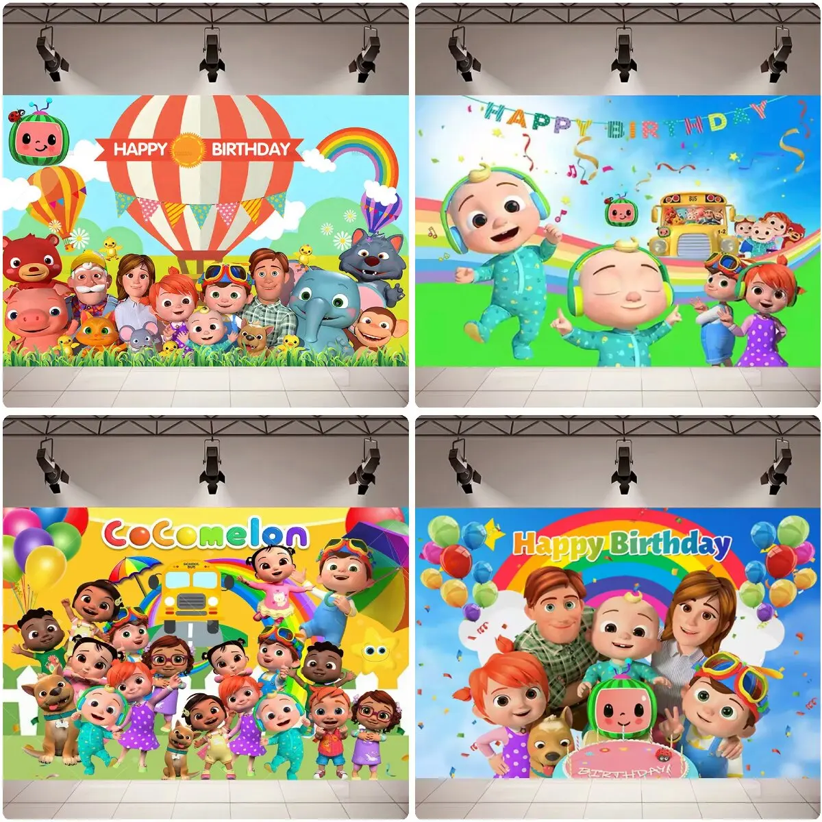 Cartoon-Jungen- und Mädchen-Geburtstagsparty-Dekorationshintergrund, niedliches grünes Wassermelonen-Thema, Kindergeburtstag, Babyparty-Dekorationszubehör – Detail 3