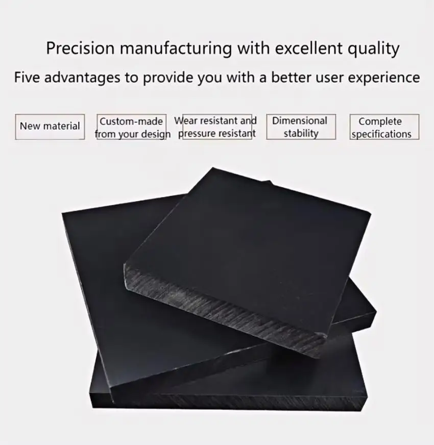 Black ABS Engineering Plastic Sheet | High Hardness for Advertising & Models | Custom Sizes | 1/2/3mm Thickness | Durable & Easy