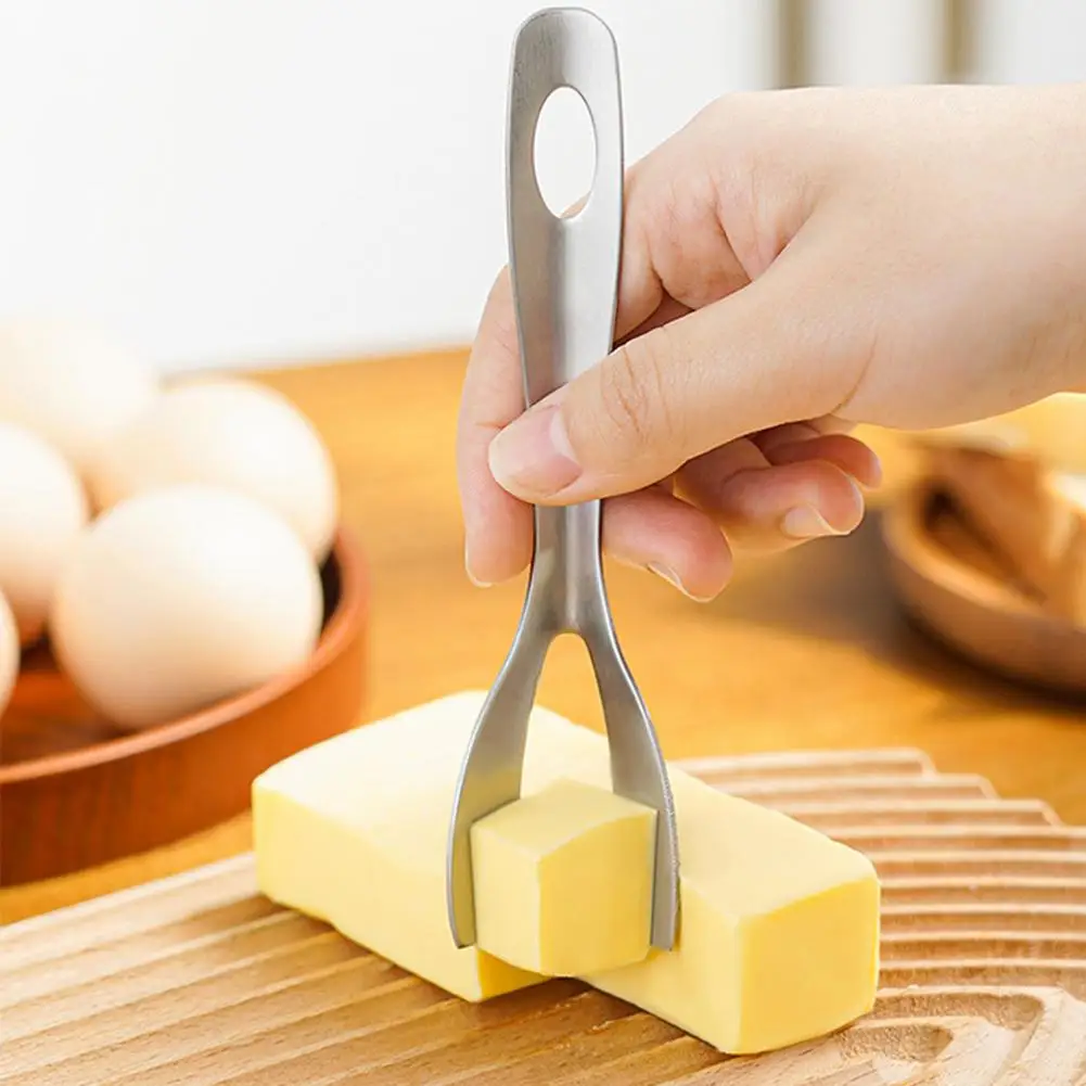 Stainless Steel Cheese Slicer Handheld Butter Cheese Cutter Right Angle Butter Knife Spreader Cheese Chopper for Home Kitchen