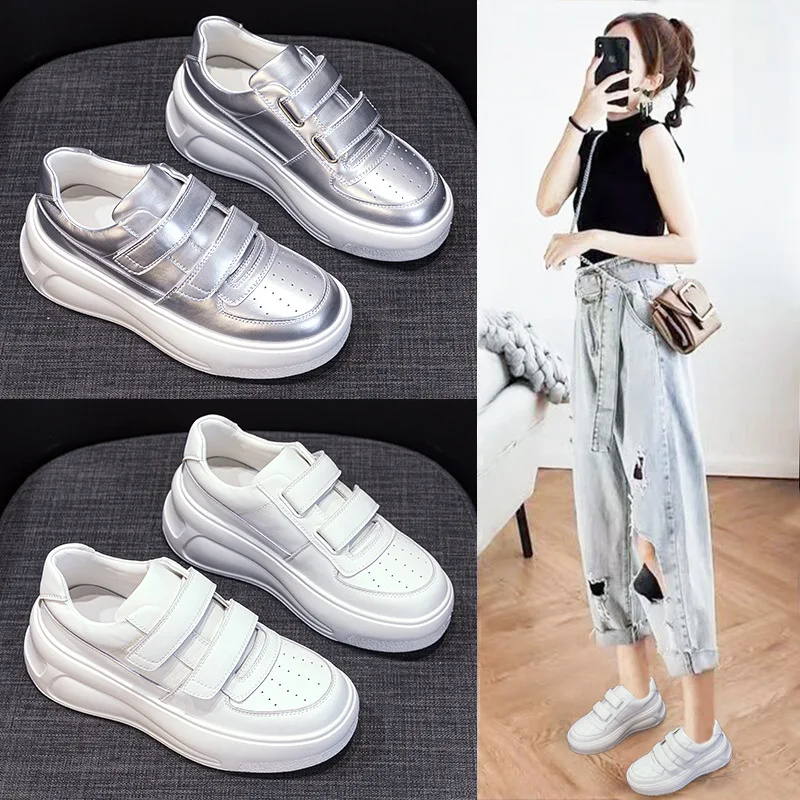 

Korean Style Thick Bottom White Sneakers Women's Casual Breathable Heightening Board Shoes Autumn New Arrival Versatile Light...