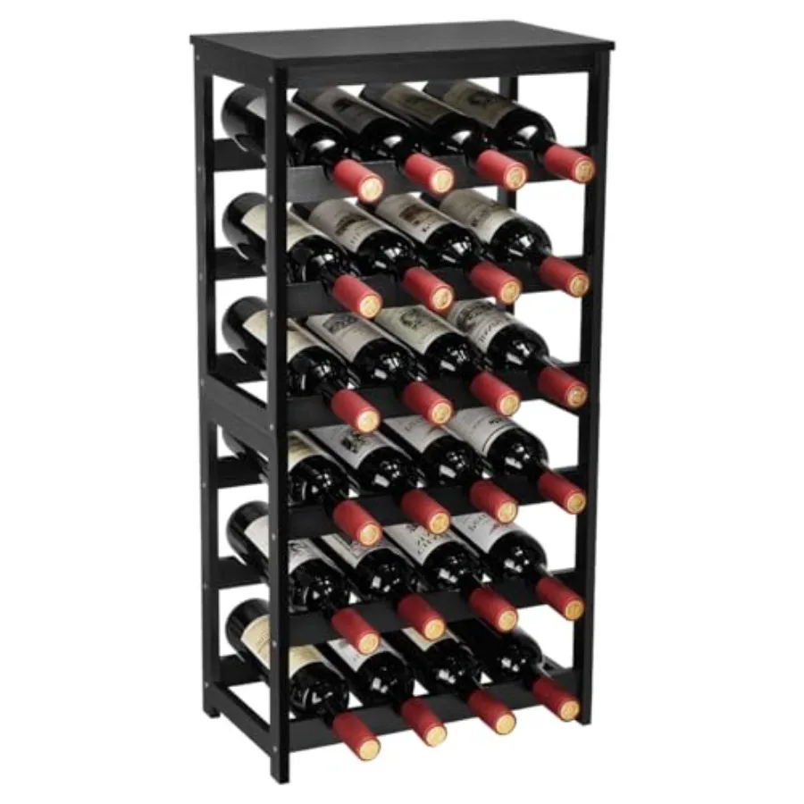 

Wine Rack -Botttle Freestanding Floor Wine Rack Shelf with Table Top Bamboo Display Wine Storage Shelves Kitchen Bar Dining Roo
