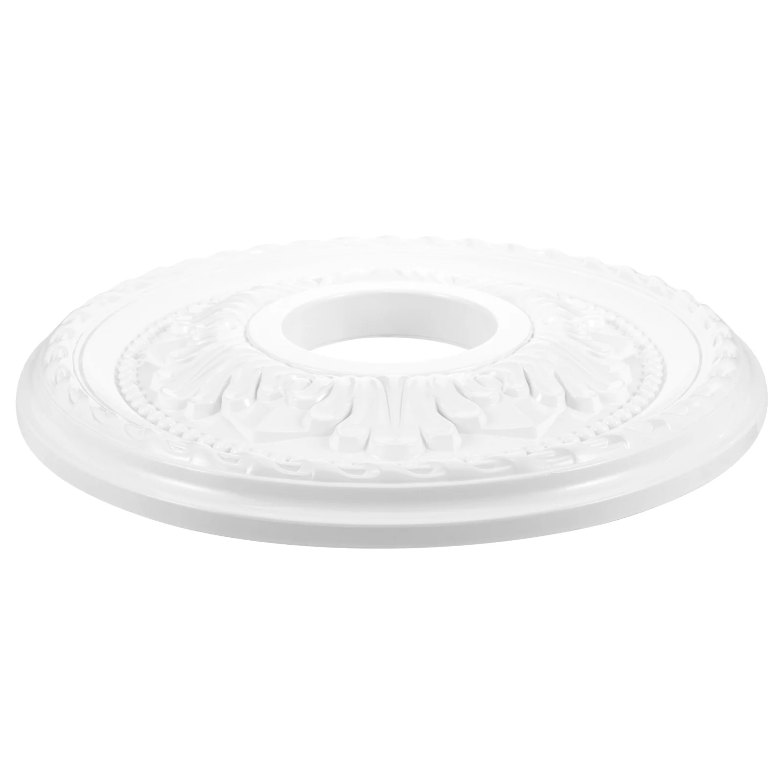 

PU Suspended Ceiling Chandelier Base Decorative Round Lamp Panel Building Materials (small White) 1pcs Pole