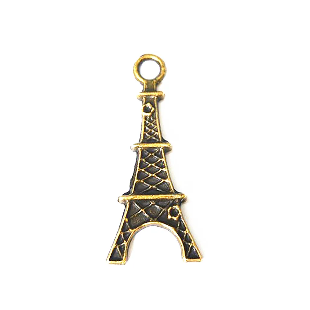 

50 pieces of vintage charm iron tower pendant, antique bronze Fit bracelet necklace, DIY metal jewelry making