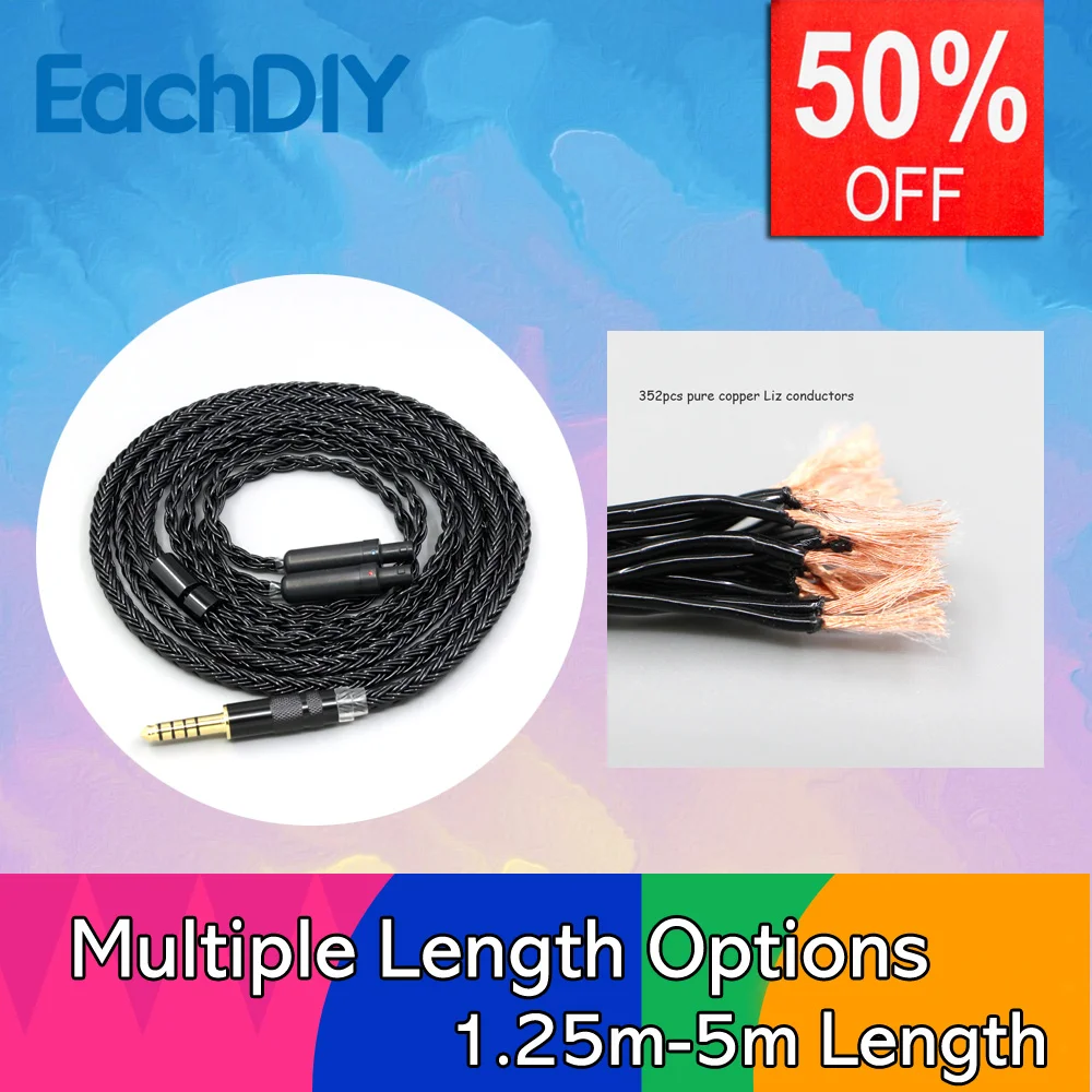 

16 Core Black Braided Earphone Cable For HD820 Dharma D1000 Sennheiser HD800 HD800s HD820s Headphone LN008865