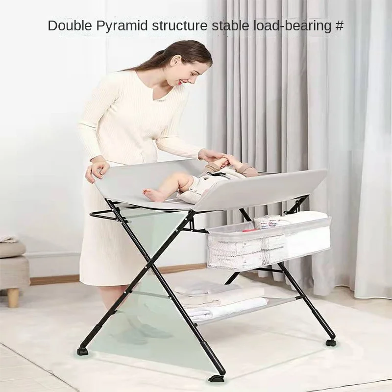 LazyChild Diaper Table Baby Care Table Portable Multi-Function Folding Newborn Baby Bath Changing Diaper Touch Table