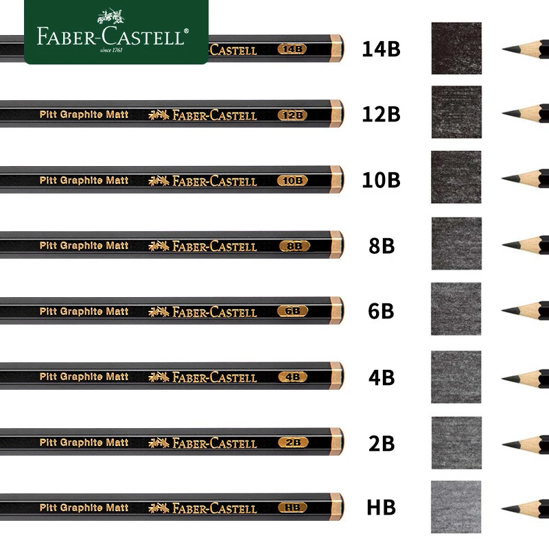 Faber-Castell Matte Sketch Pencil Art Graphite For Shading Sketch Black Lead Design Writing Drawing Graphite Pencils Supplies