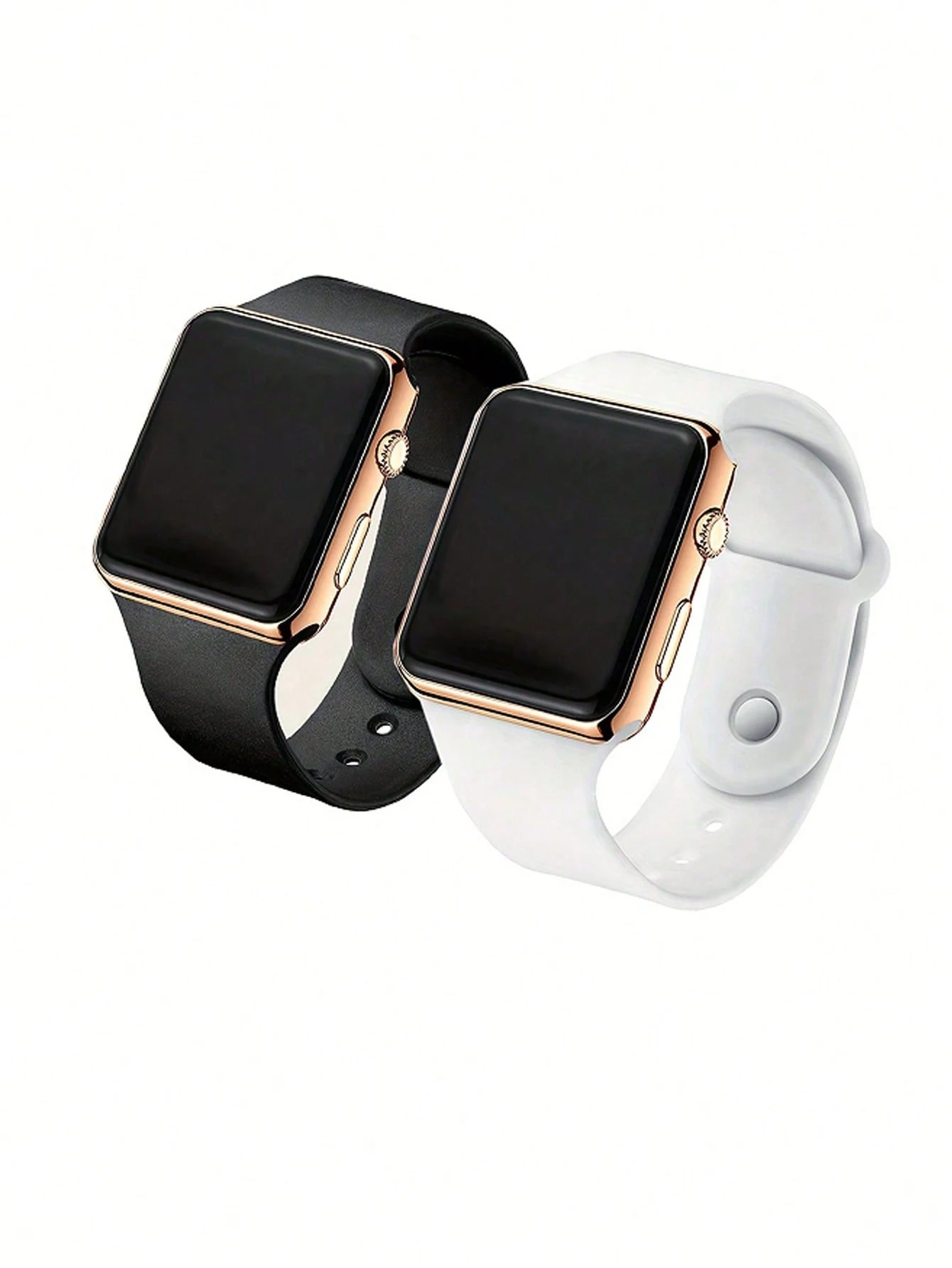 

Fashionable, minimalist, universal square LED black watch, student waterproof, luminous sports electronic watch