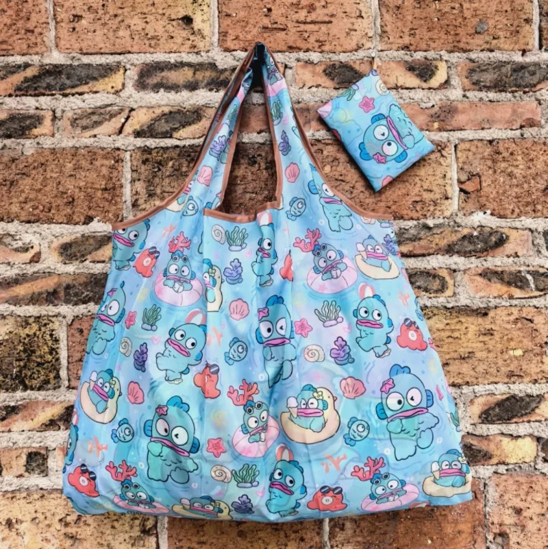 

New Hello Kitty Storage Box Portable Foldable Supermarket Shopping Bag Large Eco-friendly Grocery Handbag Waterproof Tote Bag