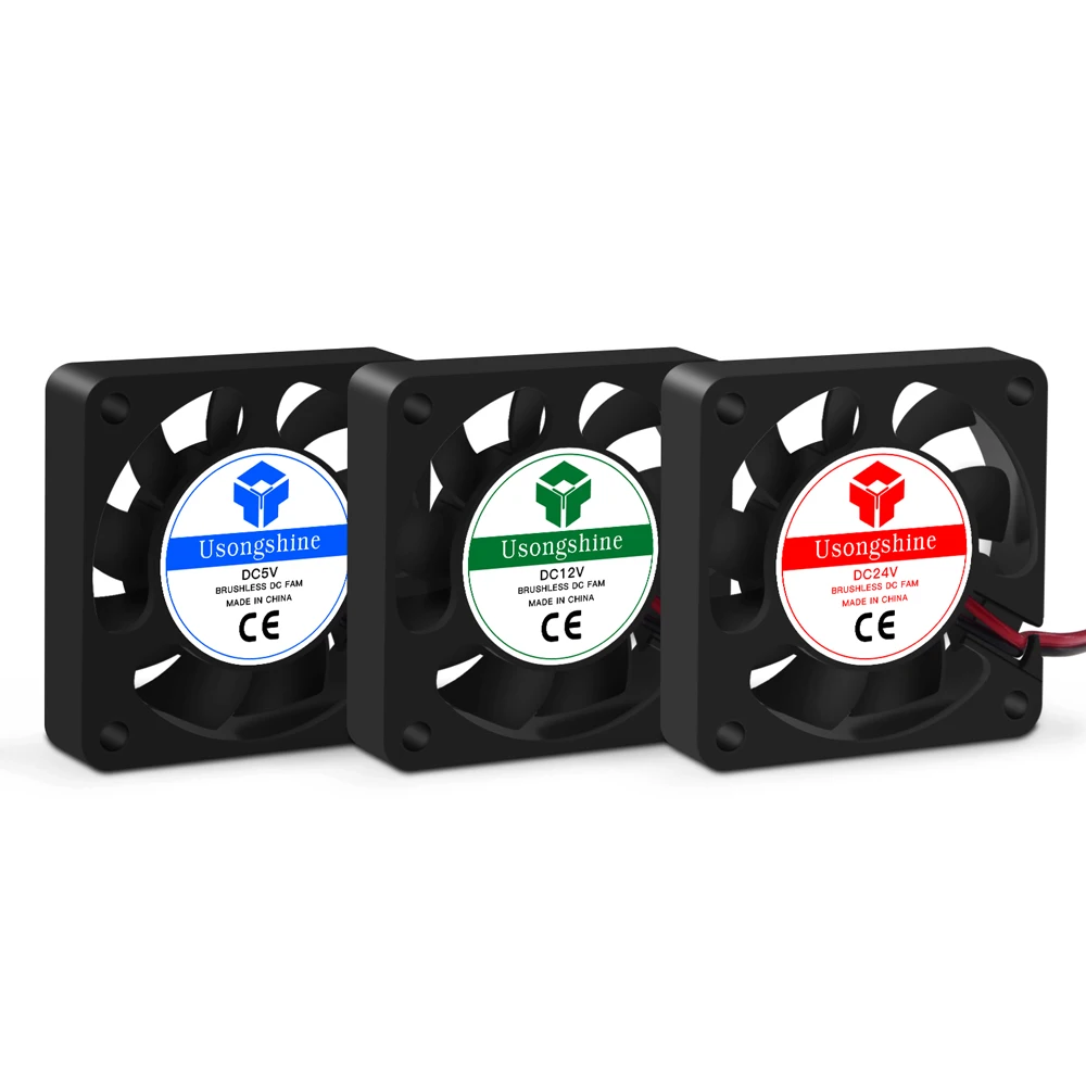 3D Printer Accessories Brushless Cooling Turbofan 5015/4010/4020 5V&12V&24V 2-Pin Extruder DC Cooler Blower Black Plastic Fan