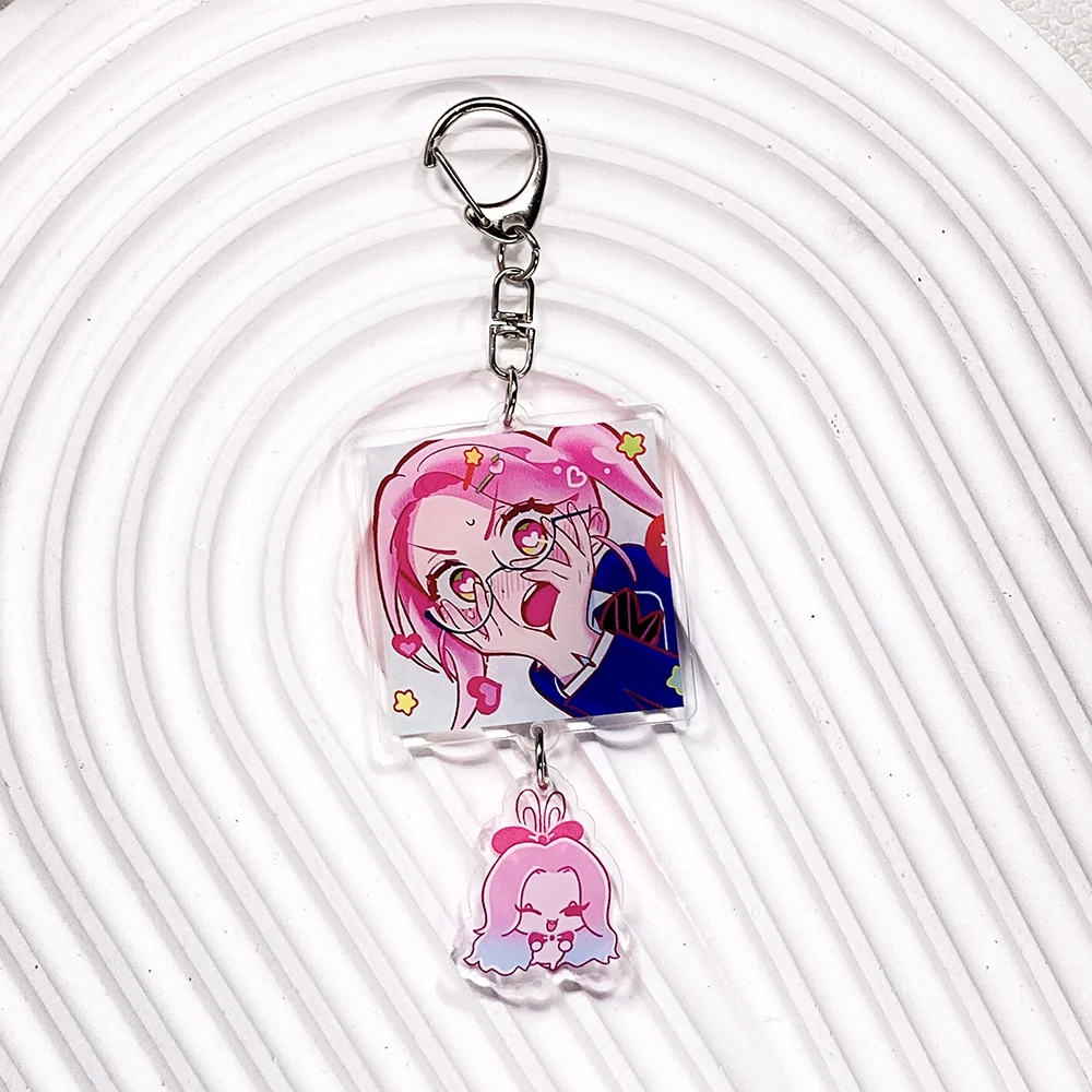 1/8Pcs Anime Alien Stage Acrylic Car Keychain Cute Bag Charms Accessories Backpack Funny Key Holder Keyring Fans Friends Gifts image 3