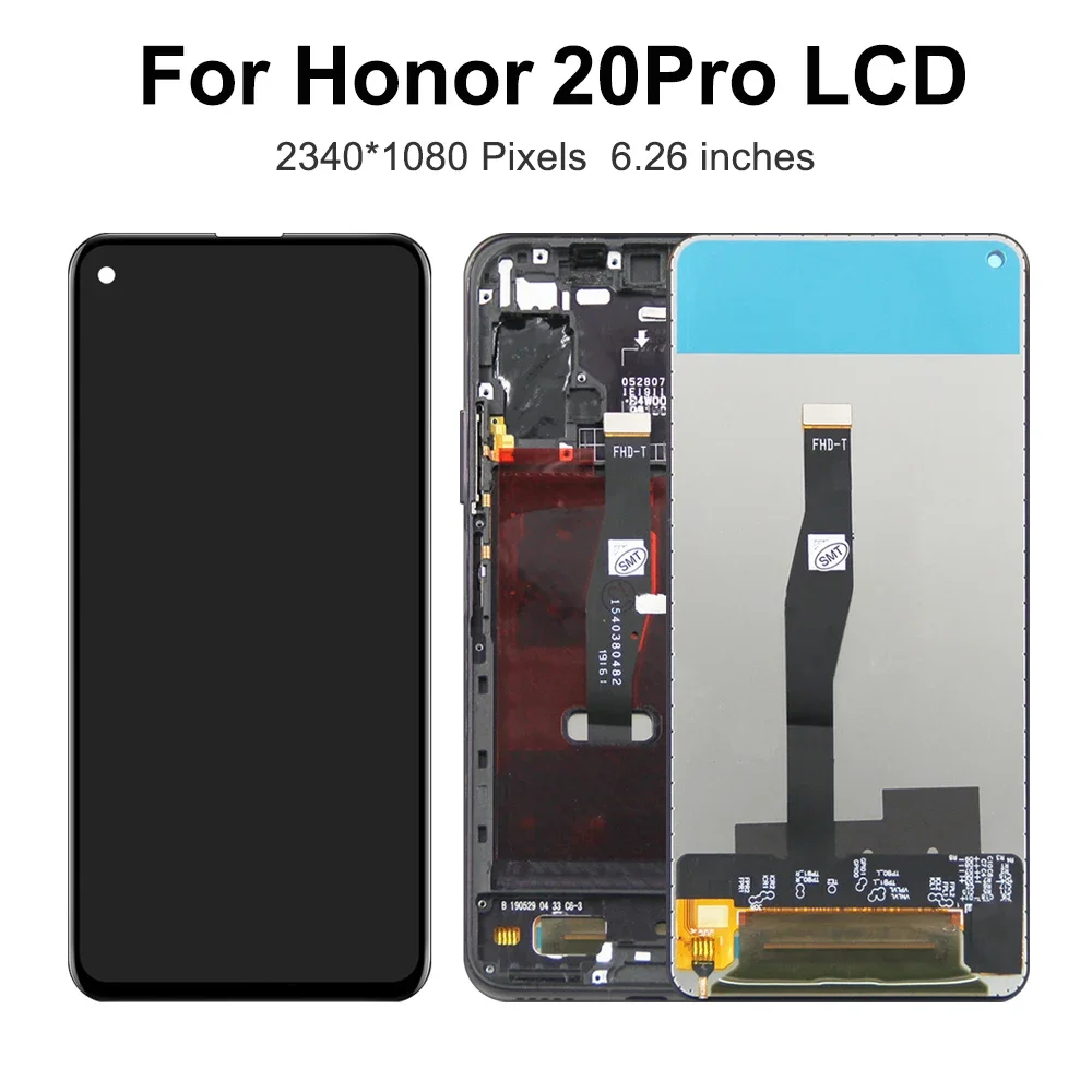 OEM For HUAWEI Honor 20 Pro 6.26''For Honor20 Pro YAL-AL10 YAL-L41 LCD Display Touch Screen Digitizer Assembly Replacement