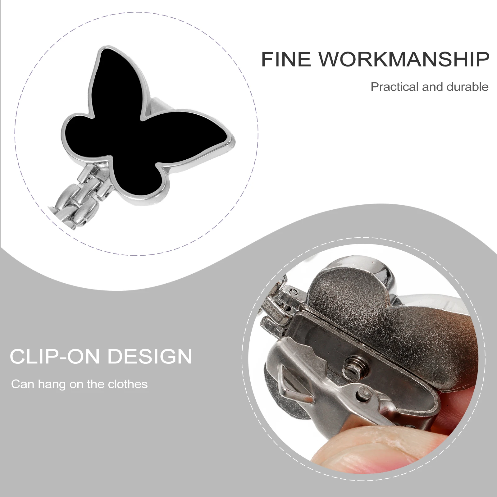 

Butterfly Nurse Watch Women Alloy Clip-on Brooch Pocket Hanging Watches for Nurses Fashion Durable Timing Gifts