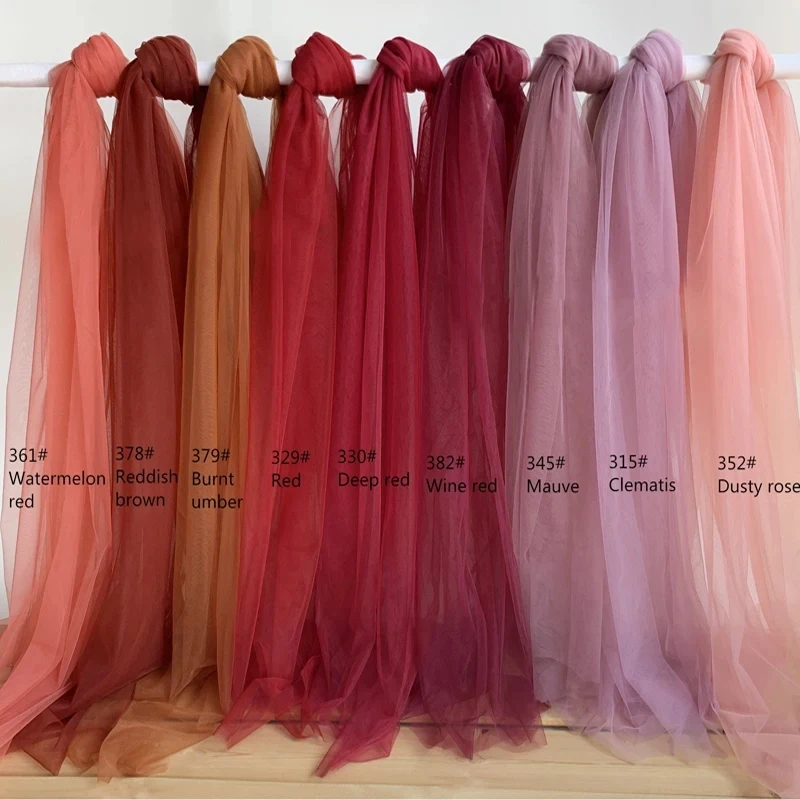 

5M/10M Soft Tulle Fabrics by Metres tWedding Celebration Curtain Clothing Red Dusty Rose Mesh Layout Chair Back Yarn Encryption