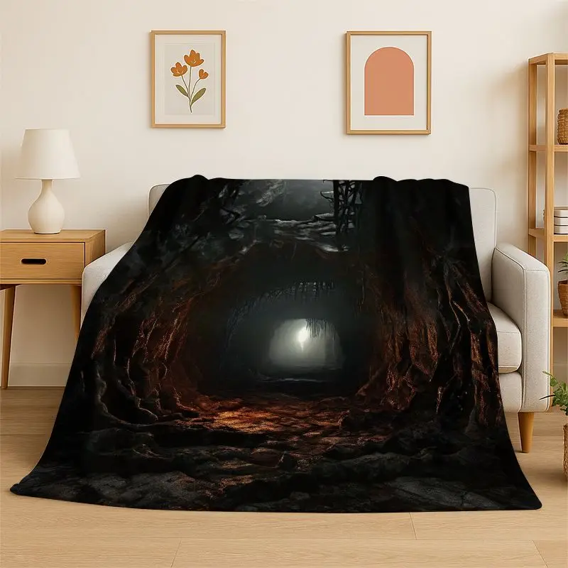 Gothic Magic Gate Door Miracle Flannel Blanket Soft Throw Blanket for Bedroom Living Room Bed Travel Camping Picnic Nap Cover