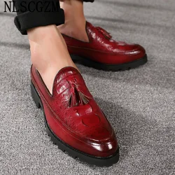 Crocodile Shoes Men Elegant Coiffeur Formal Shoes Men Oxford Italian Brand Leather Shoes Men Classic Sapato Oxford Masculino