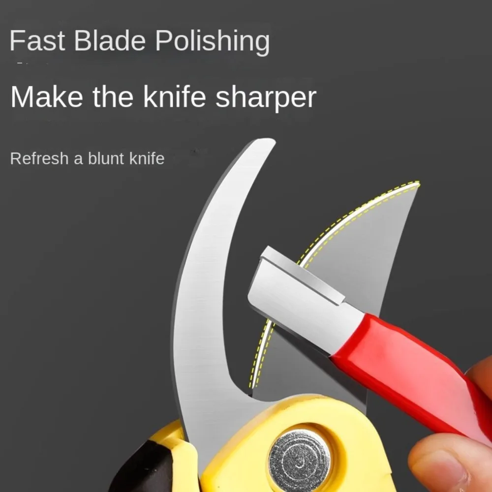 Metal Knife Pruning Sharpening Stone Handheld Garden Shear Scissors Sharpener with Lid Mini Portable Knife Sharpener Grindstone